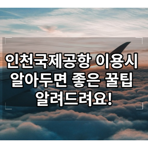 인천공항, 인천국제공항 이용 시 알아두면 좋은 서비스