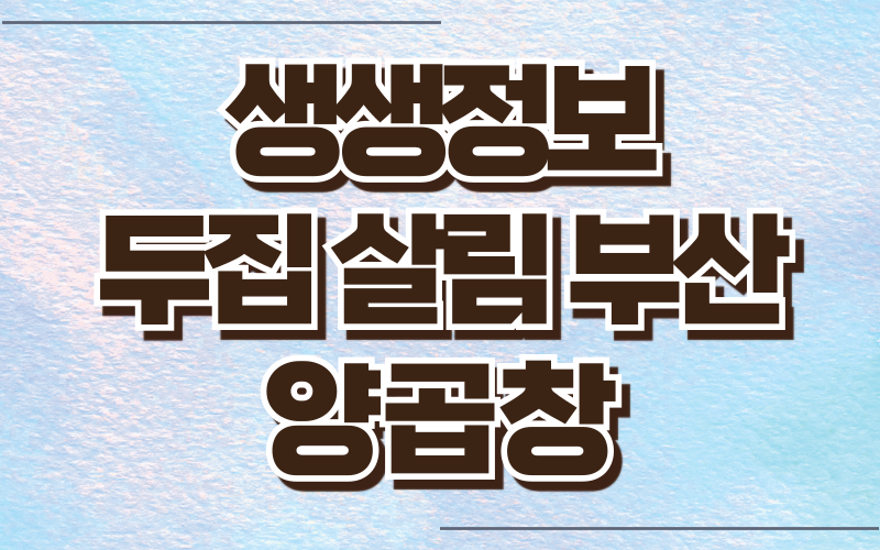 생생정보 두집살림 부산 양곱창