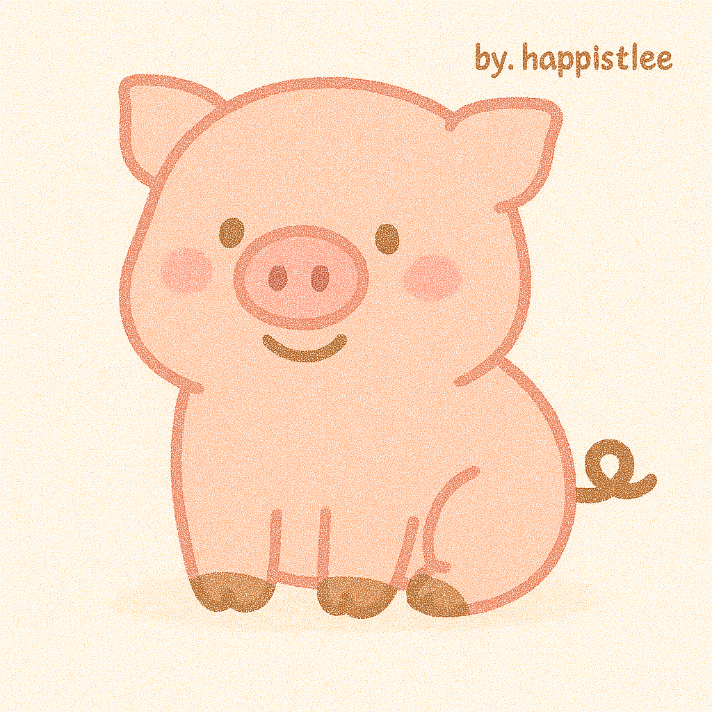 돼지띠를 상징하는 일러스트 이미지