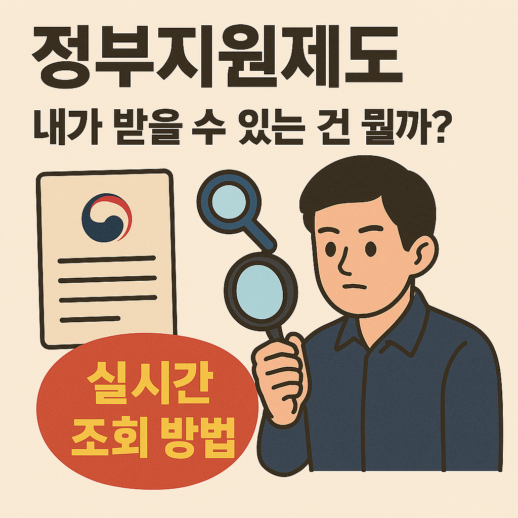 정부지원제도, 내가 받을 수 있는 건 뭘까? 실시간 조회 방법 관련 이미지 사진
