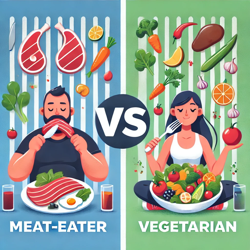 육식주의자 vs 채식주의자에 관련된 사진