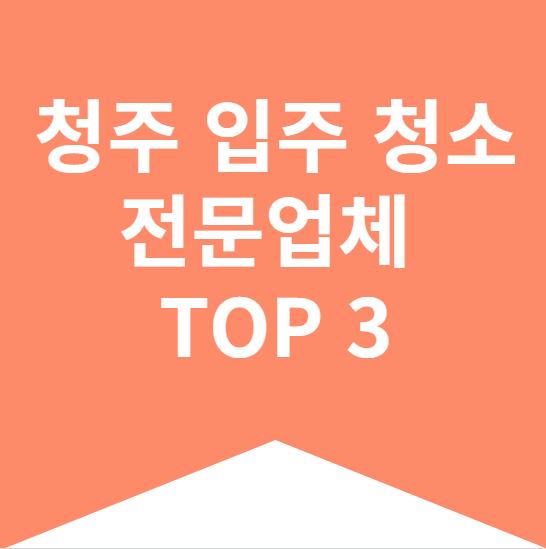 청주 입주 청소 전문업체 TOP 3