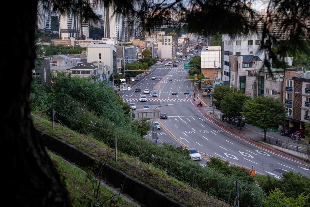 퉁소바위공원 내림막길