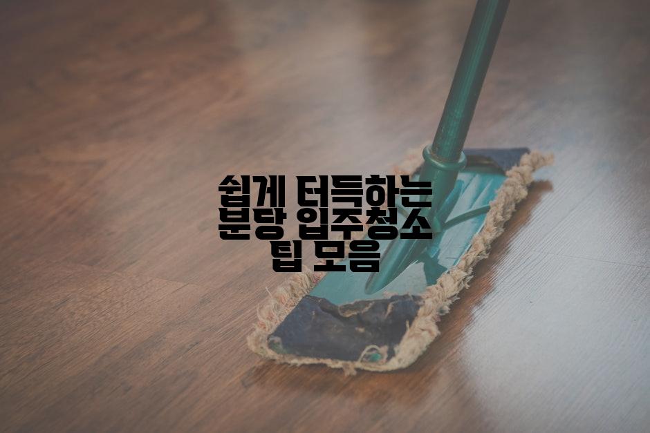 쉽게 터득하는 분당 입주청소 팁 모음