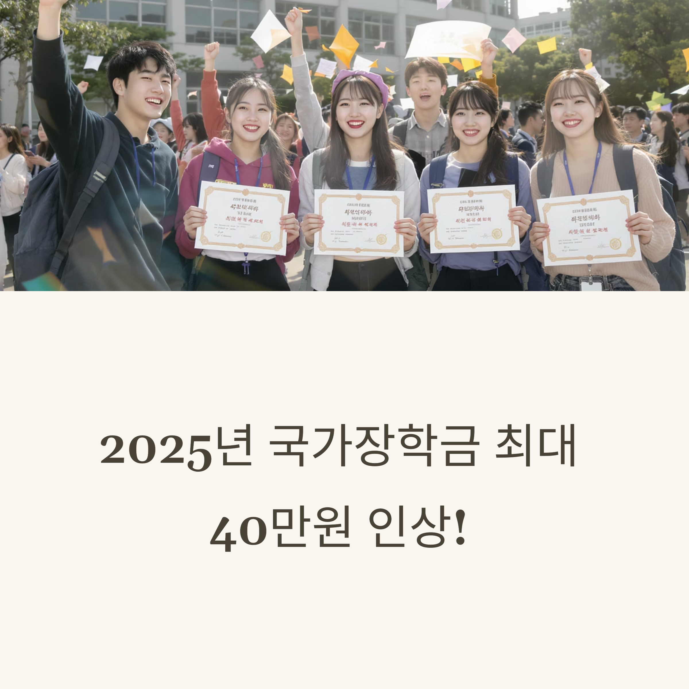 국가 장학금 최대 40만원 인상
