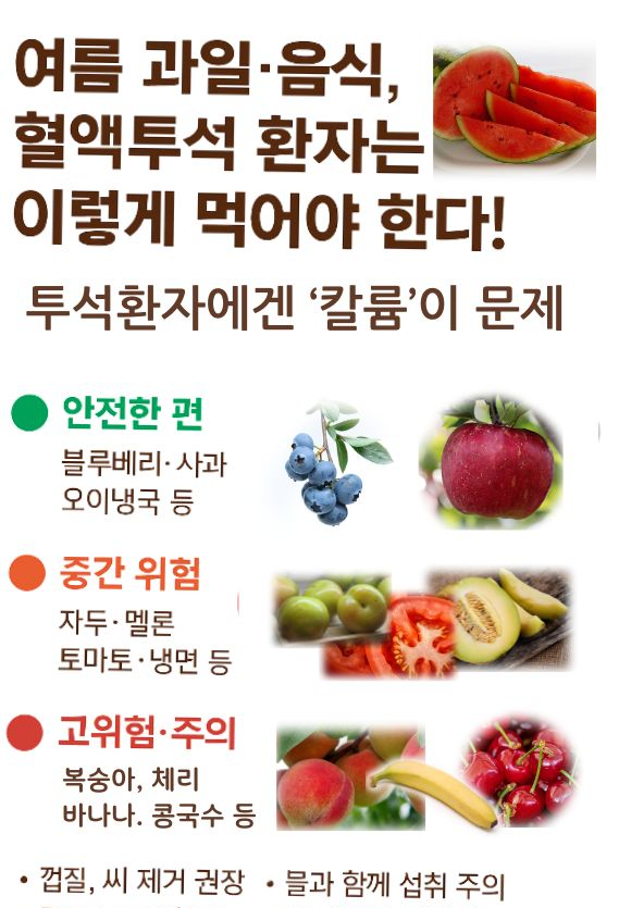 여름과일,음식 혈액투석환자는 이렇게 먹어야 한다, 칼륨이 문제