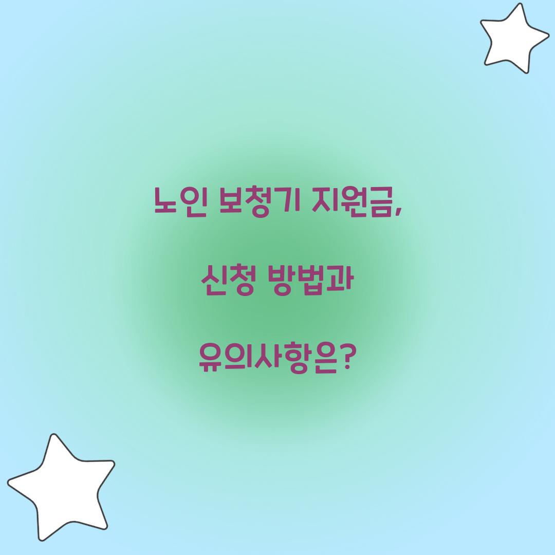 노인 보청기 지원금