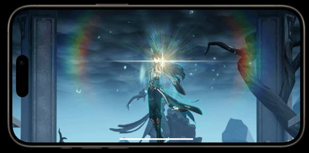 게임화면이 연출되는 아이폰