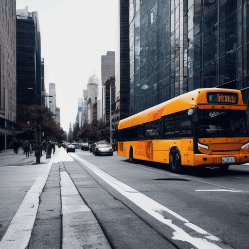 도시를 달리는 노란색버스