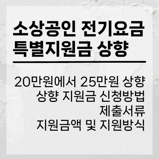 소상공인 전기요금 지원금 상향 신청방법 및 제출서류, 직접 및 비사용 계약자