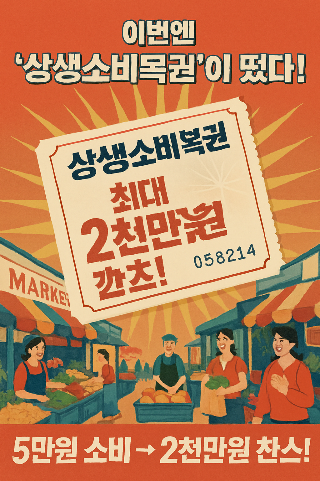 전통시장 5만원 쓰면&amp;#44; 최대 2000만원까지? 이번엔 &amp;#39;상생소비복권&amp;#39;이 떴다!