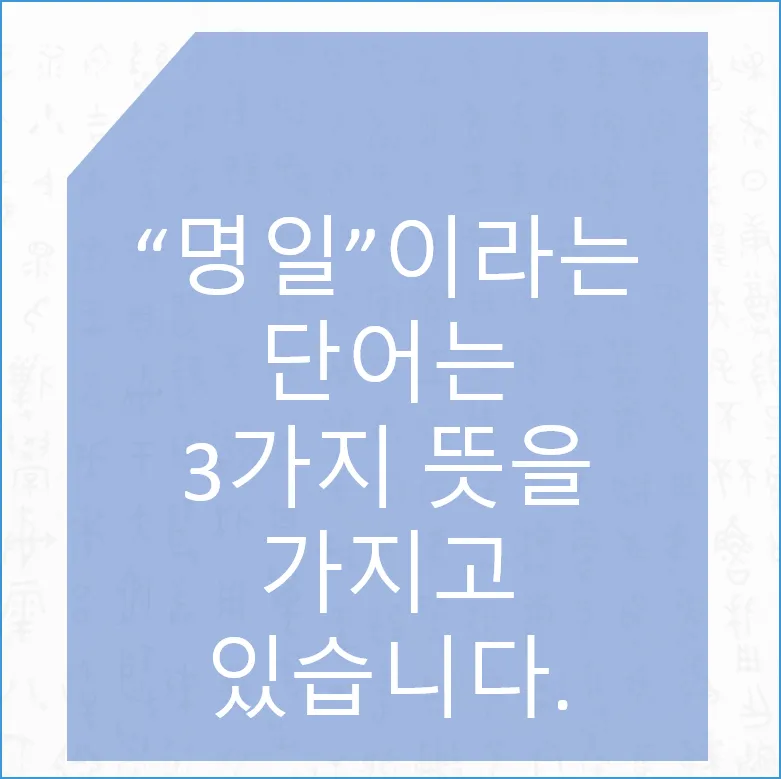명일 뜻 익일 작일 금일 내일 전일 어제 차일 정리_2
