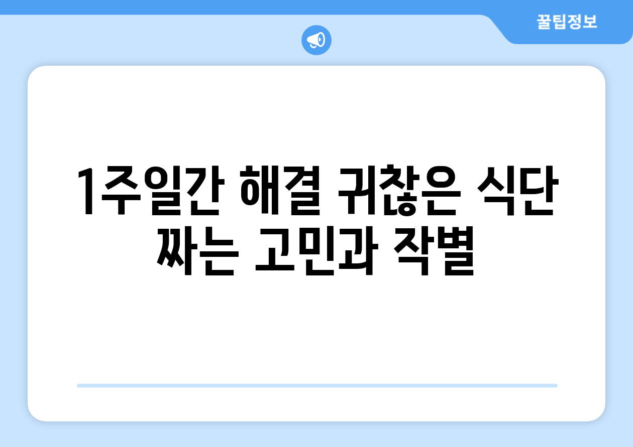 1주일간 해결 귀찮은 식단 짜는 고민과 작별
