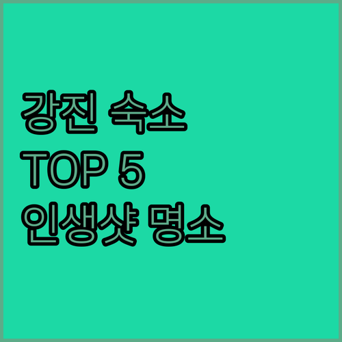 강진 숙소 추천 TOP 5 위치 장점..