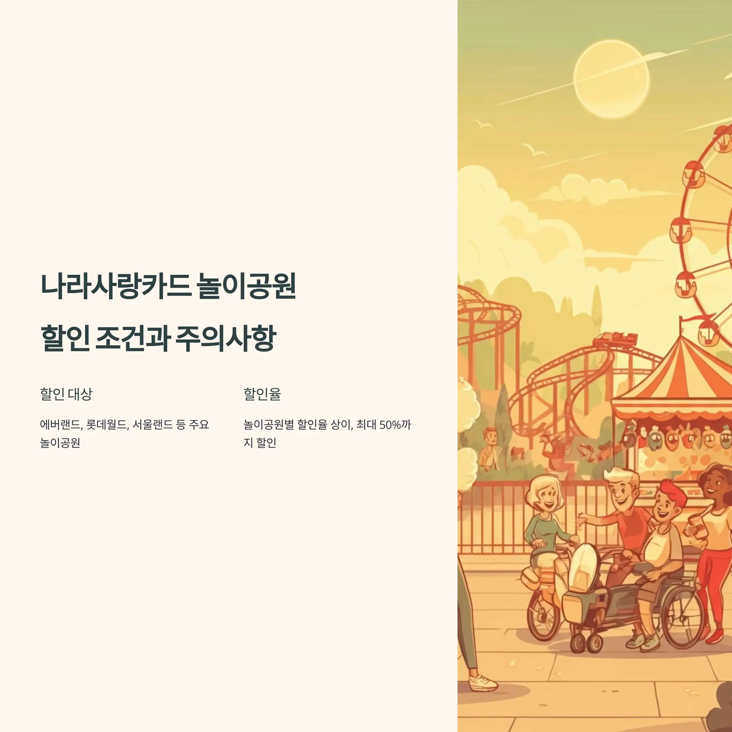 나라사랑카드 놀이공원 할인 조건과 주의사항