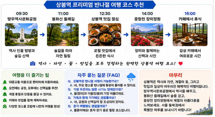 상봉역 반나절 여행코스