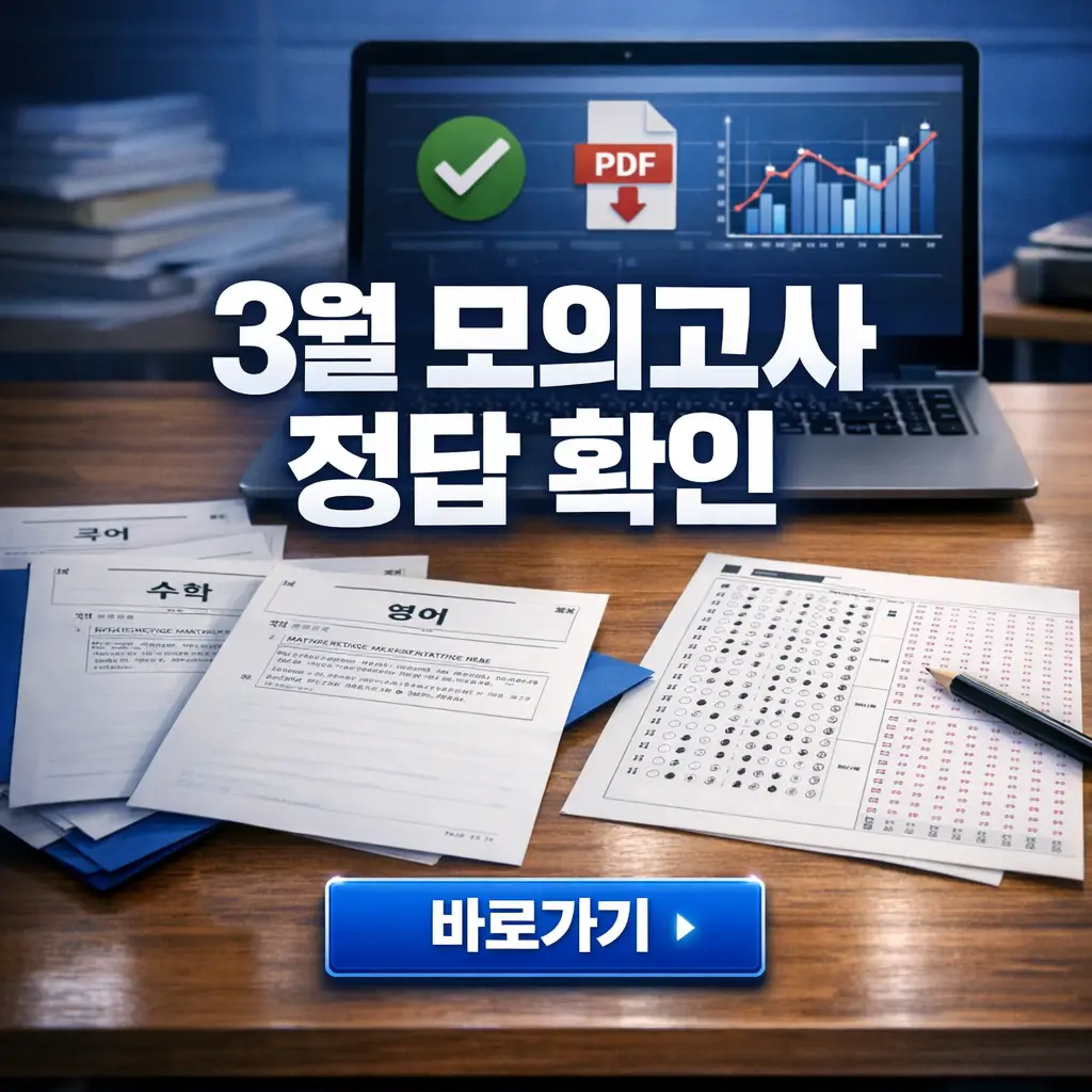2026년 3월 모의고사 정답 확인 (+문제지 다운로드, 고1, 고2, 고3)