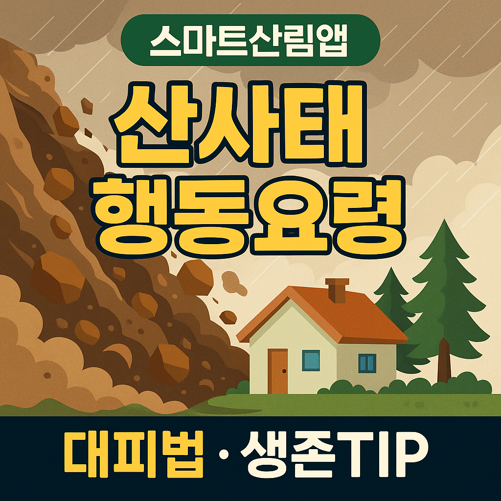 산사태 행동요령(스마트산림앱, 대피법, 생존TIP) 이미지
