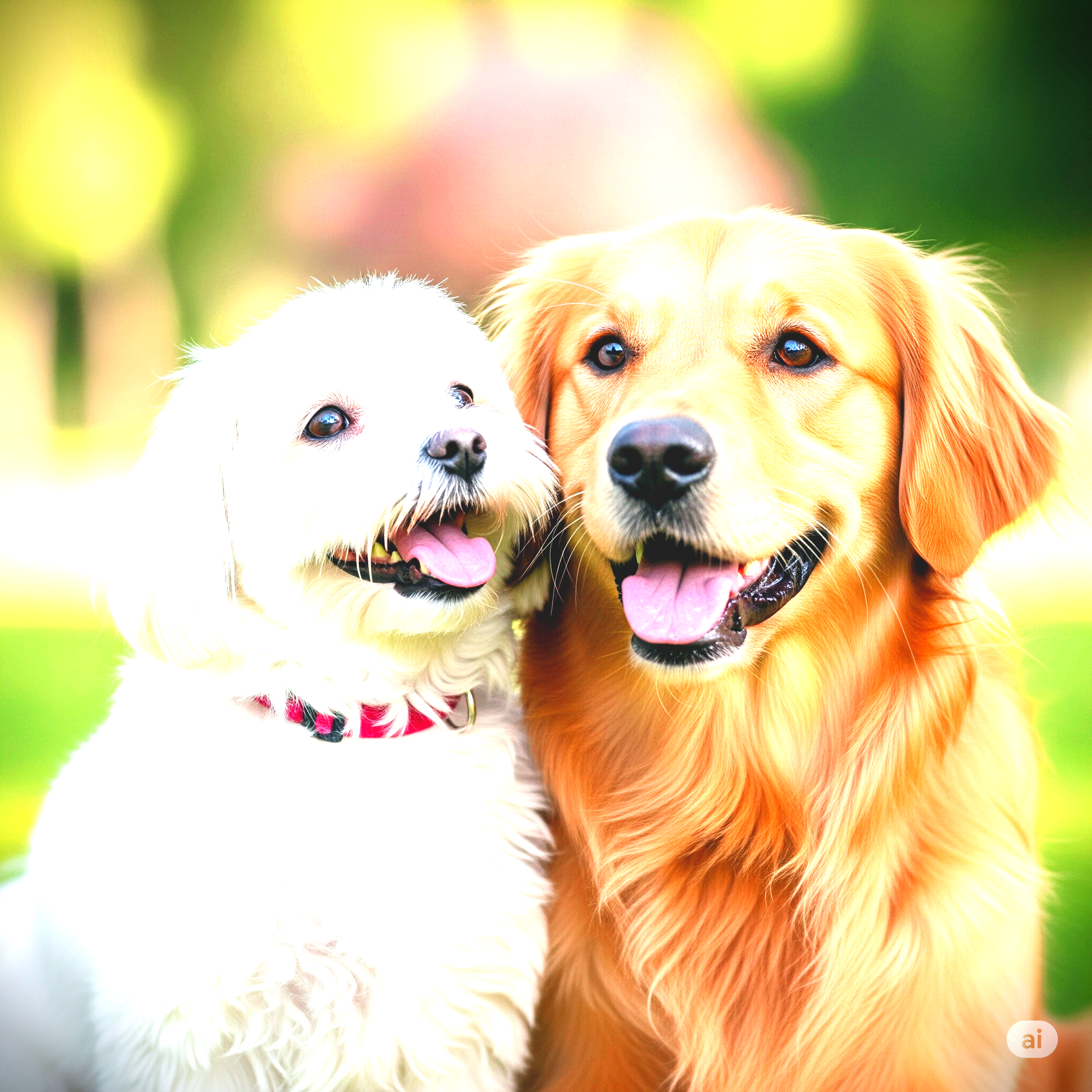 다정한 개 두 마리