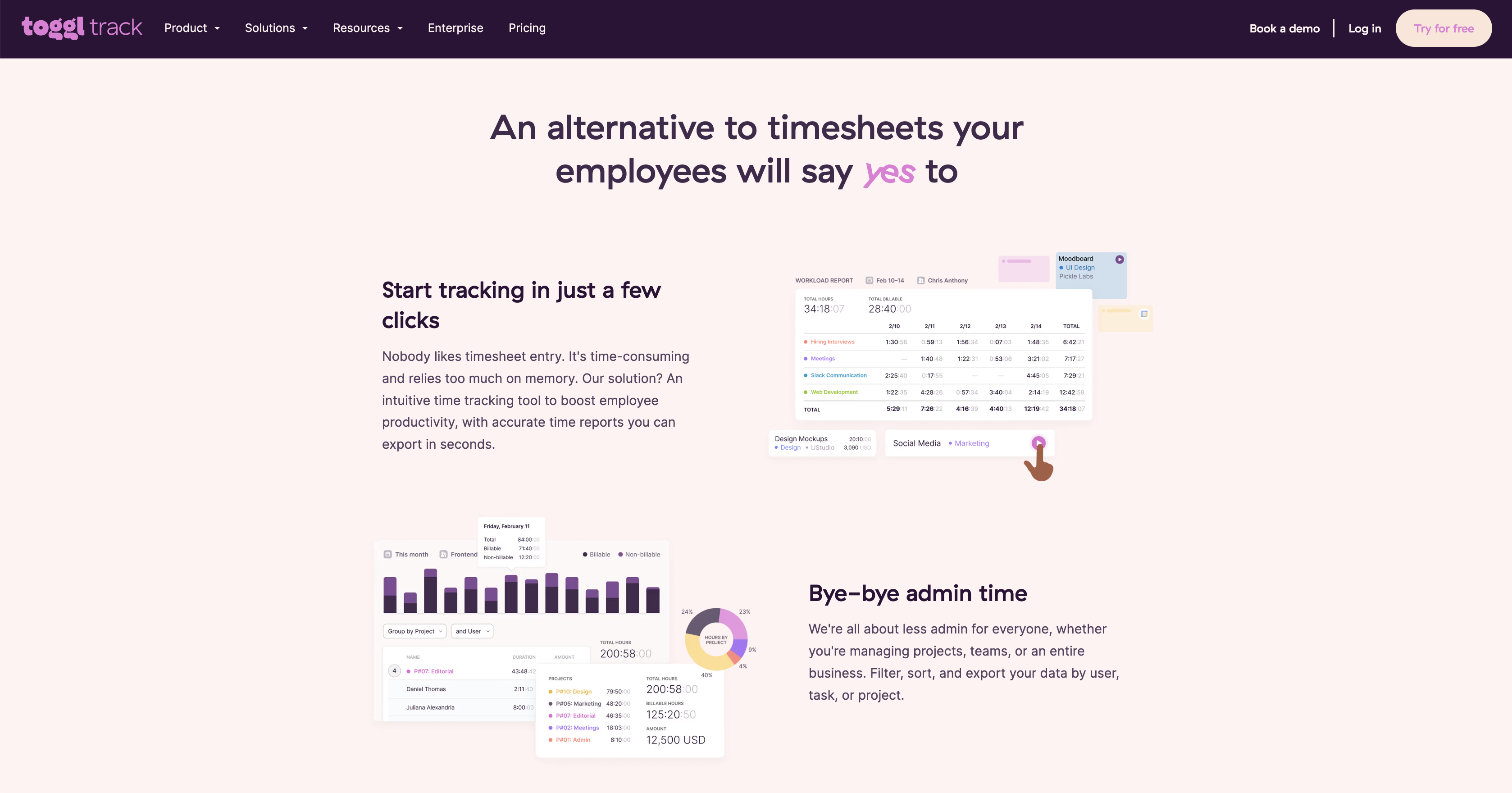 Toggl Track Features 시간 추적 트래킹 툴