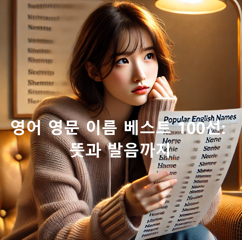 영어 영문 이름 베스트 100선: 뜻과 발음까지