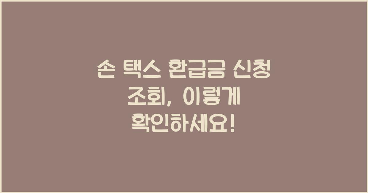 손 택스 환급금 신청 조회