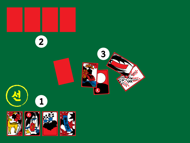 선이-4장을-먼저-갖고-상대방에게-4장을-준다