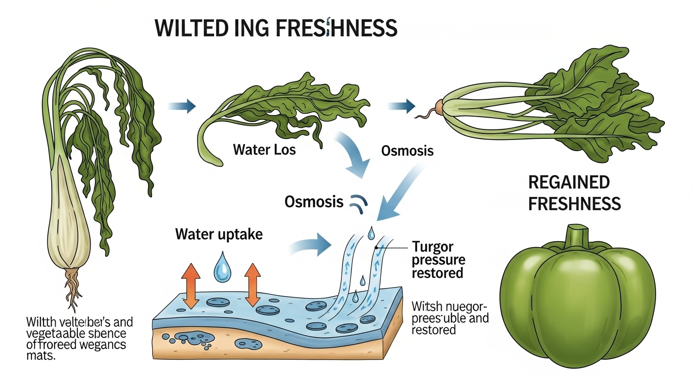 시든 채소, 왜 다시 싱싱해질까?