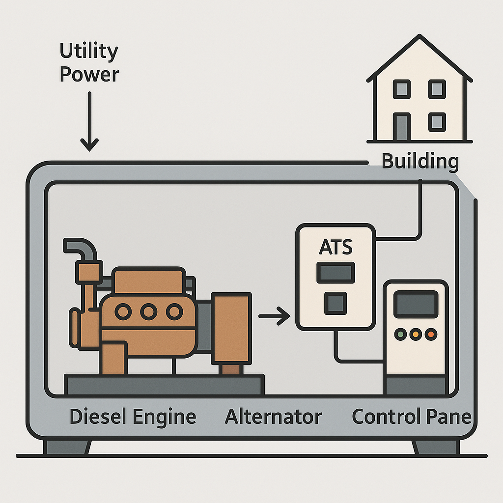 건물 내 비상 발전기의 구조와 작동 방식&ndash; 정전에도 멈추지 않는 시스템의 비밀