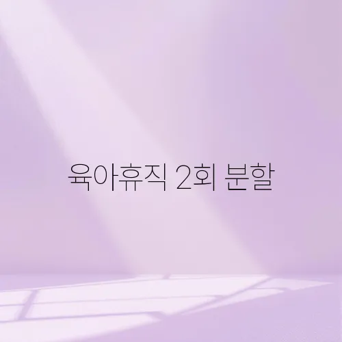 육아휴직 2회 분할