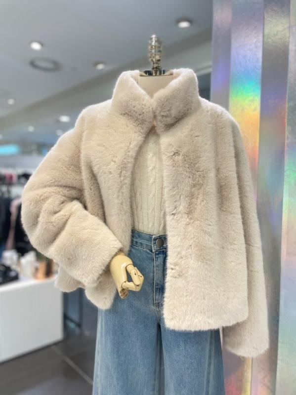 ab.f.z ab f z ab f z 벨 스탠드카라 퍼자켓 AEX4HJ11K