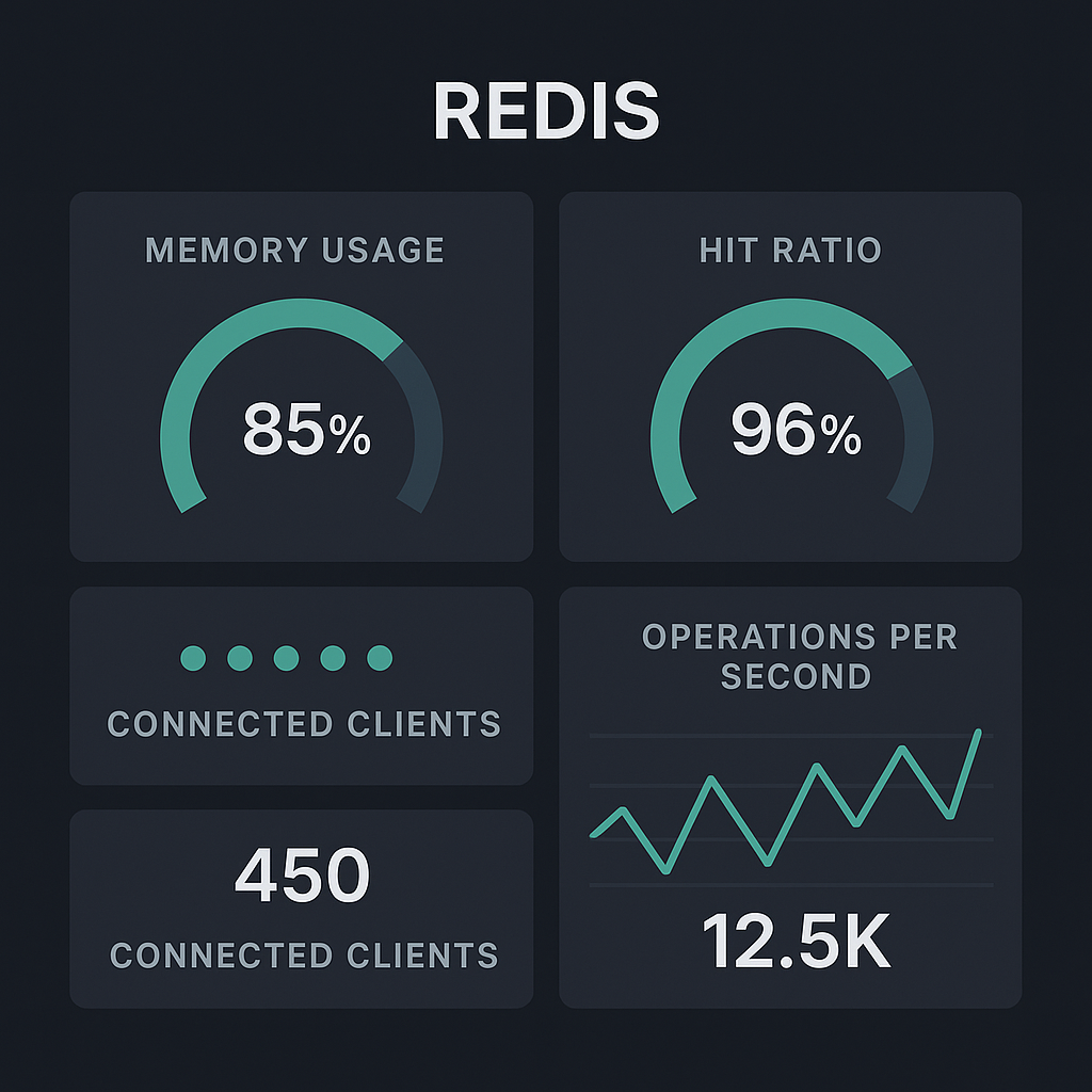 Redis 모니터링 대시보드 예시 이미지