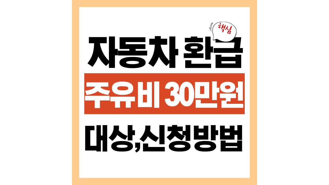 민생 자동차 주유비 지원금 30만원 신청 방법 &middot; 환급 대상 완전정리 (1)