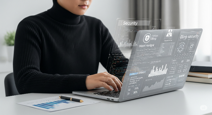 블로그 보안 설정을 강화하는 모습.