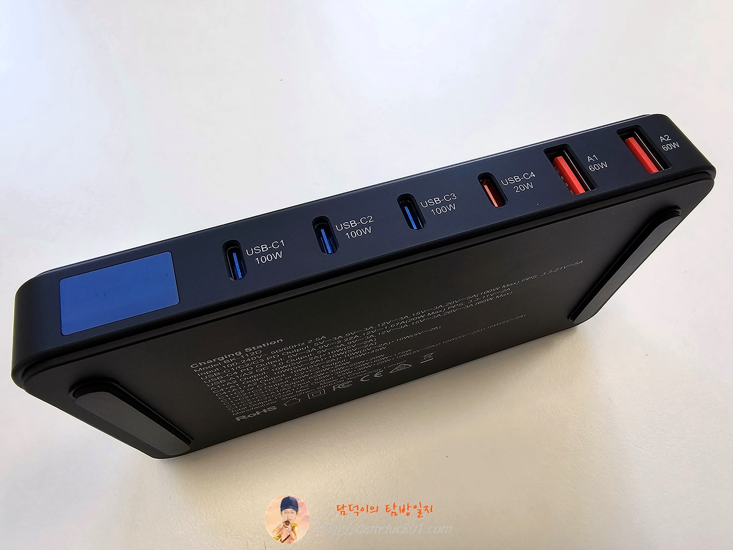 맥북 삼성 아이폰용 Ueetop 175W GaN USB C 충전기 LED 디스플레이 6포트 데스크탑 충전기 타입 C PD 100W PPS 45W 고속 충전