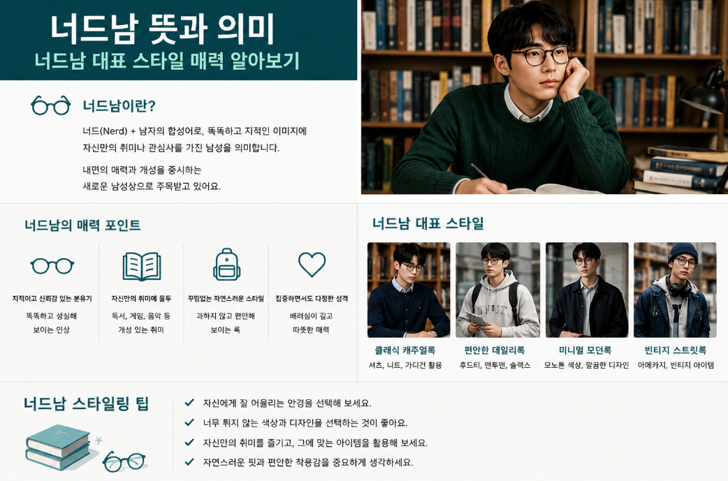 너드남 뜻과 의미 매력적인 스타일, 이것만 알면 끝