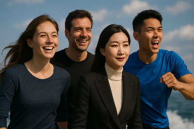 자신의 꿈을 향해 열정적으로 나아가는 다양한 사람들의 밝은 표정