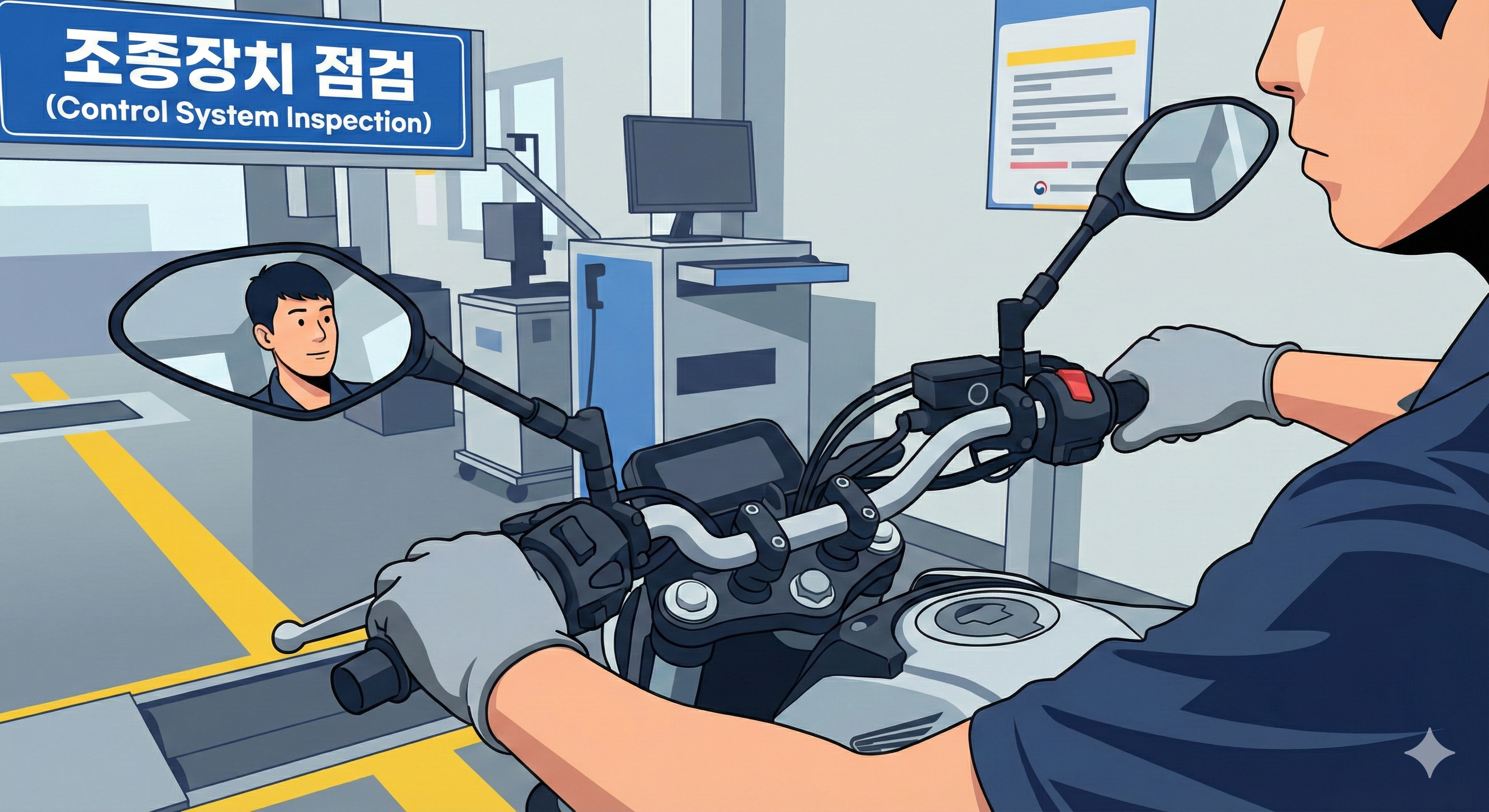 검사항목 6. 이륜차정기검사에서 "조종장치" 란?