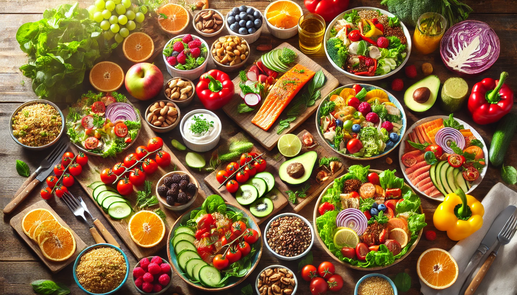 건강한 야채와 견과류