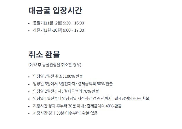 대금굴 홈페이지