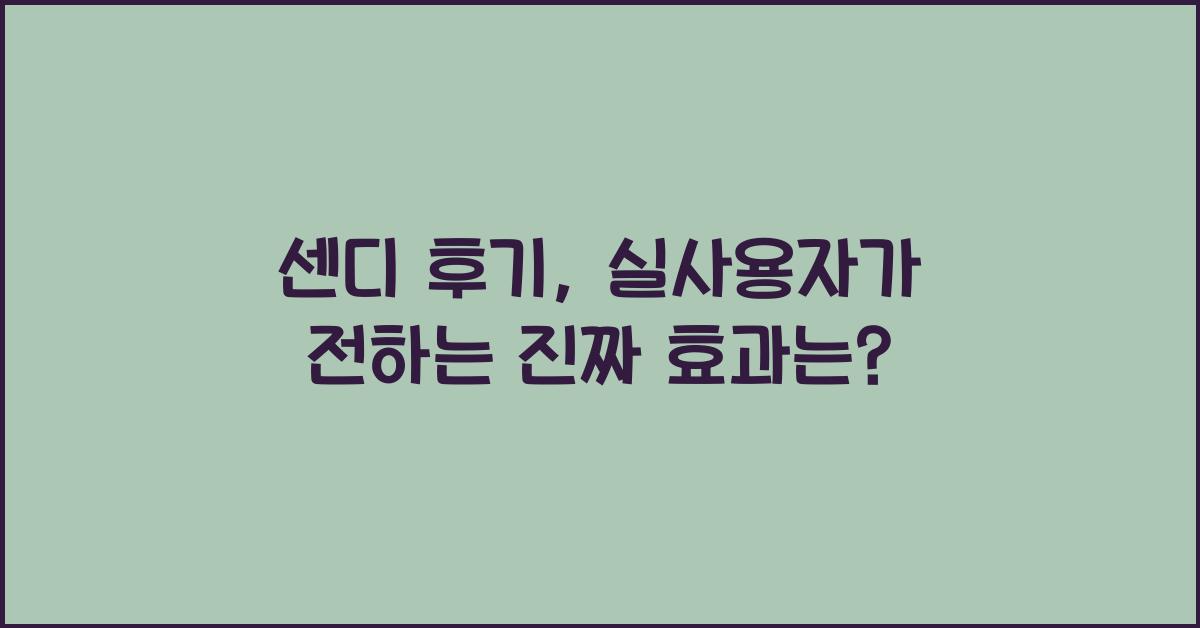 센디 후기