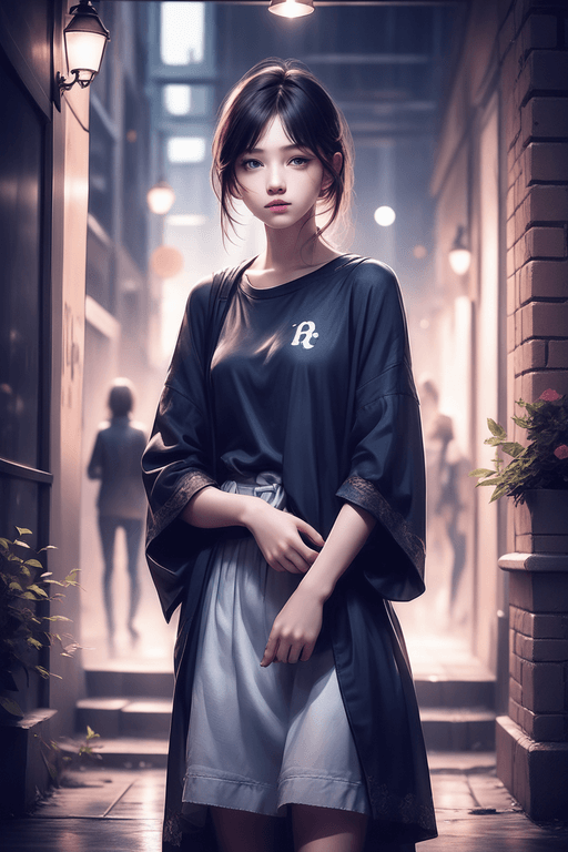 Playground AI로 생성한 그림(1) - 순수한 소녀