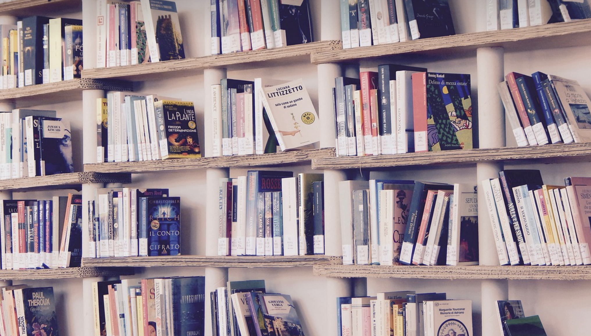 도서관의 책장 사진