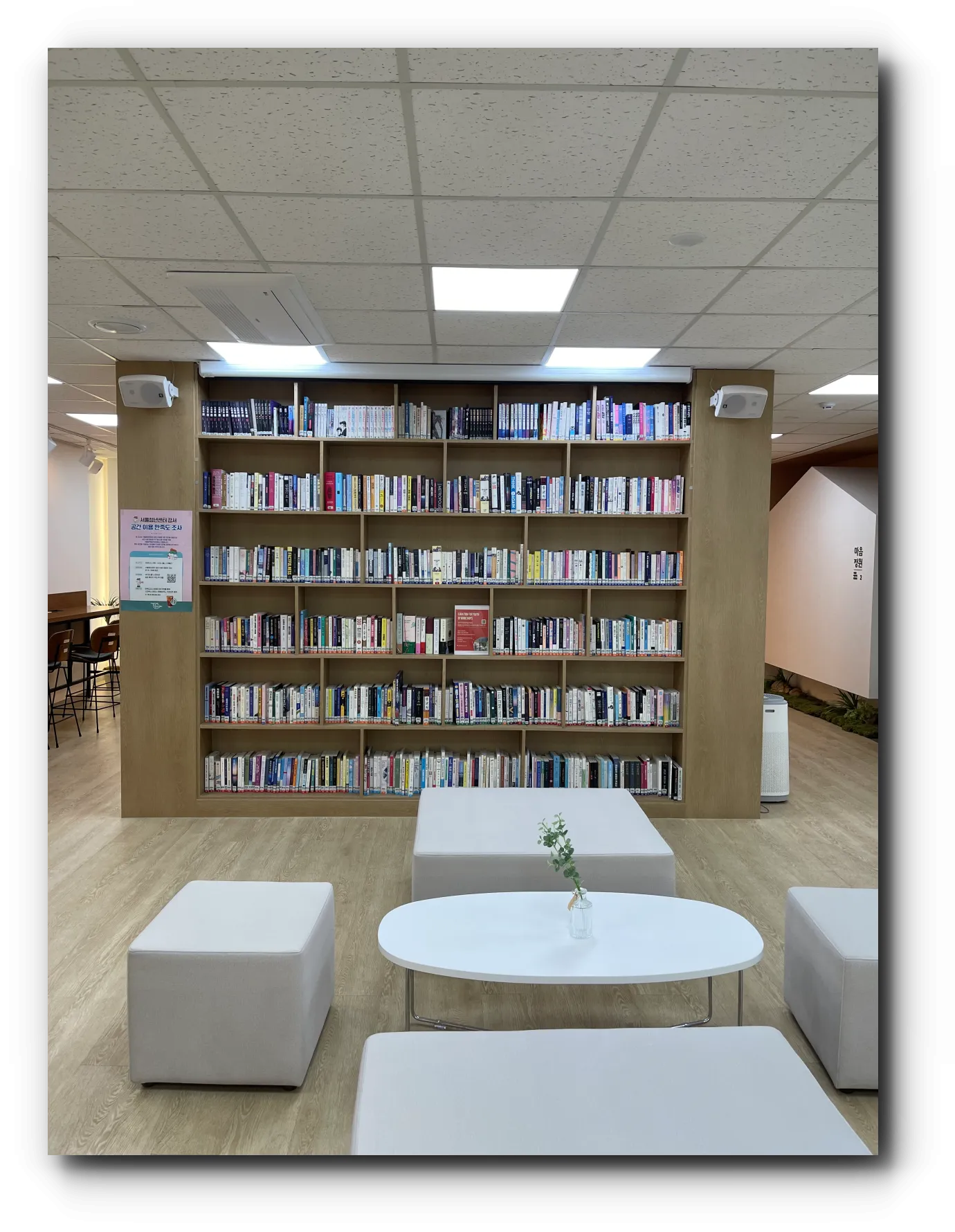 오픈스페이스에-있는-거대한-책장