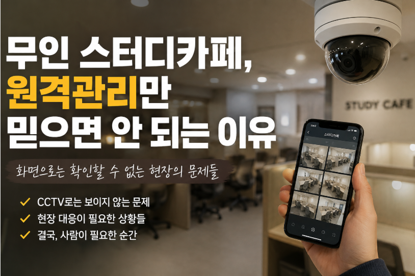 「무인 스터디카페, 원격관리만 믿으면 안 되는 이유」