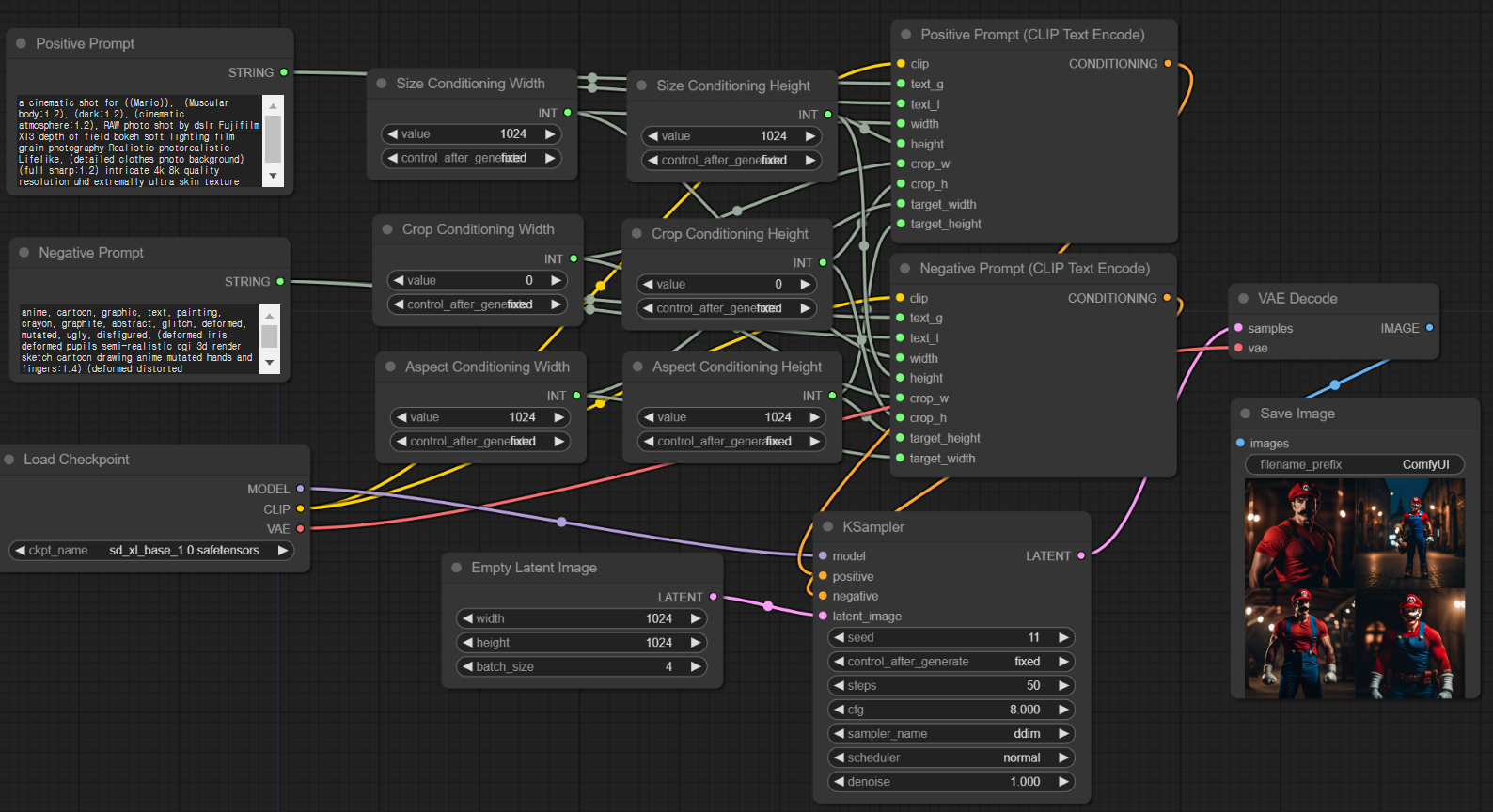 TextEncoderSDXL을 사용한 워크플로