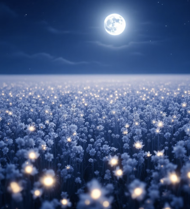 달빛 아래 소금을 뿌린 듯