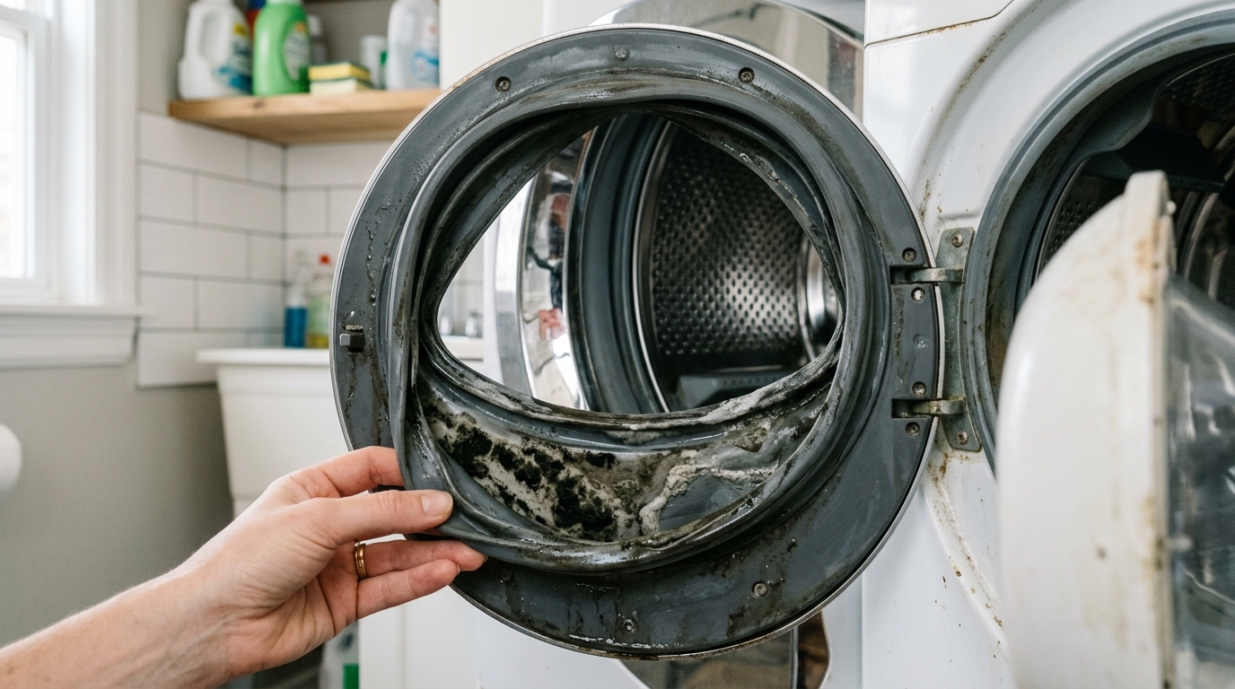 세탁기 고무패킹 냄새가 느껴지는 문제 상황