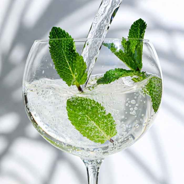 민트 향을 깨우고 프로세코를 부어 만드는 후고 스프리츠 제조 과정