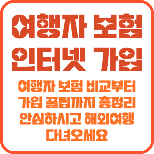 여행자보험 인터넷가입 꿀팁